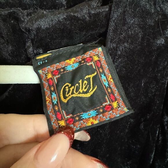 Vintage Circle T Western Velour Patchwork Maxi Dress Sz S Circus‎ Witchy Peasant - Picture 8 of 8